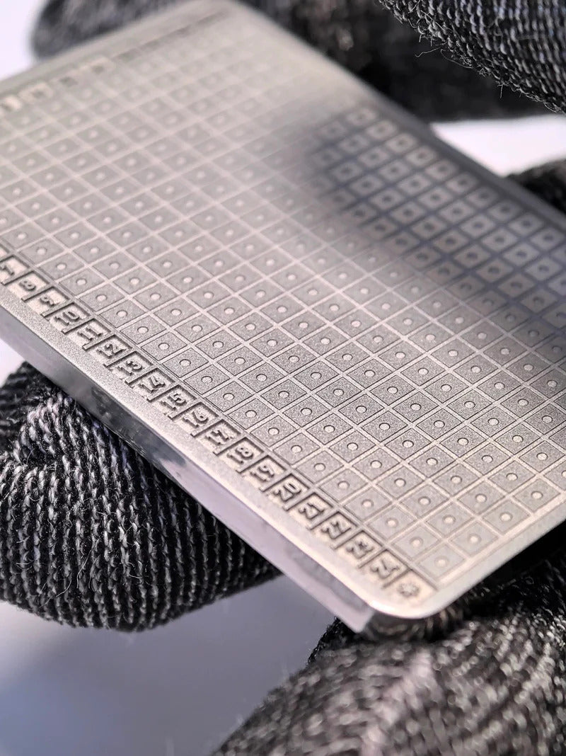 Titanium Mnemonic Plate - 24 Bit BIP39 Binary Cold Storage for Crypto Wallets